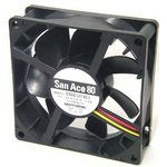 Sanyo Denki San Ace 9S Series Axial Fan, 12 V dc, DC Operation, 67m³/h, 2.76W, 230mA Max, 80 x 80 x 25mm