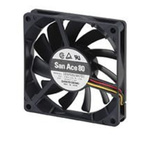 Sanyo Denki 109P Series Axial Fan, 24 V dc, DC Operation, 54.5m³/h, 2.4W, 100mA Max, 80 x 80 x 15mm