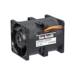 Sanyo Denki 9CRA Series Axial Fan, 12 V dc, DC Operation, 119.9m³/h, 27.6W, 2.3A Max, 60 x 60 x 76mm