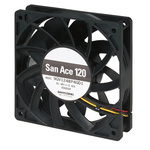 Sanyo Denki 9GV Series Axial Fan, 12 V dc, DC Operation, 290.5m³/h, 20.16W, 1.68A Max, 120 x 120 x 25mm