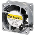 Sanyo Denki 9LG Series Axial Fan, 24 V dc, DC Operation, 83.9m³/h, 8.16W, 340mA Max, 60 x 60 x 25mm