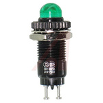 Dialight Green Indicator, Solder Turret Termination, 28 V dc, 9.53mm Mounting Hole Size
