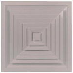 RS PRO White Aluminium Vent Grille, Square Face Slat, 445 x 445mm