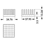 Heatsink, Universal Square Alu, 10.9K/W, 27.95 x 24.76 x 15.24mm, Adhesive Foil, Conductive Foil