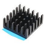 Heatsink, Universal Rectangular Alu, 24.5K/W, 21 x 21 x 9mm, Adhesive Foil