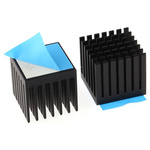 Heatsink, Universal Rectangular Alu, 14K/W, 20 x 20 x 19.1mm, Adhesive Foil