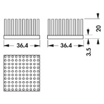 Heatsink, Universal Square Alu, 3.2K/W, 36.4 x 36.4 x 20mm, Adhesive Foil, Conductive Foil