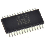 FTDI Chip FT120T, USB Controller, USB 1.1, USB 2.0, 3.3 to 5 V, 28-Pin TSSOP
