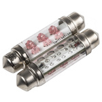 JKL Components LED Car Bulb, Red, Festoon shape