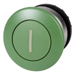 Eaton Mushroom Green Push Button - Momentary, M22 Series, 22mm Cutout, Round