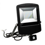 RS PRO, Security Floodlight, 70 W, 6300 lm, IP65 PIR, 220 → 240 V ac