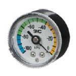 SMC R 1/8 Analogue Pressure Gauge 2bar Back Entry, GZ46-K-01-C, -1bar min.