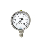 WIKA G 1/2 Analogue Pressure Gauge 9bar Back Entry, 48777510, -1bar min.