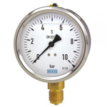 WIKA G 1/2 Analogue Pressure Gauge 16bar Bottom Entry, 48618528, 0bar min.