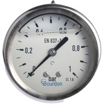 Bourdon Analogue Pressure Gauge Back Entry, MIT3F22B15, UKAS, 0bar min.
