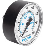 Festo G 1/4 Analogue Pressure Gauge 16bar Back Entry, MA-50-16-1/4, 0bar min., 356759