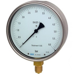 WIKA NPT 1/2 Analogue Pressure Gauge 10bar Bottom Entry, 48778569, 0bar min.