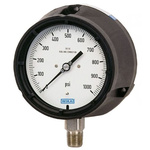 WIKA NPT 1/2 Analogue Pressure Gauge 100psi Bottom Entry, 9836858, 0psi min.