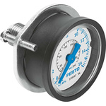 Festo Analogue Pressure Gauge 16bar Back Entry, FMA-63-16-1/4-EN, 0bar min., 159603