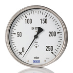 WIKA G 1/2 Analogue Pressure Gauge 160mbar Back Entry, 9071750, 0bar min., 612.20