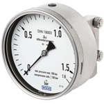 WIKA G 1/2 Analogue Differential Pressure Gauge 2.5bar Bottom Entry, 48803857, 0bar min.