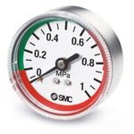 SMC R 1/8 Analogue Pressure Gauge 4bar Back Entry, G46-4-01-L, 0MPa min.