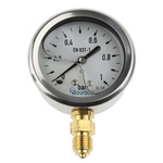 Bourdon G 1/4 Analogue Pressure Gauge 1bar Bottom Entry, MIT3-D22.B15, 0bar min.