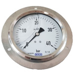 WIKA G 1/2 Analogue Pressure Gauge 40bar Back Entry, 9023364, 0bar min., 213.53