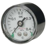 SMC R 1/4 Analogue Pressure Gauge 10bar Back Entry, G46-10-02-SRB, 0bar min.