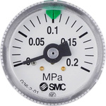 SMC R 1/8 Analogue Pressure Gauge 2bar Back Entry, G36-2-01, 0bar min.