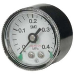 SMC R 1/8 Analogue Pressure Gauge 0.7MPa Back Entry, G46-7-02-SRB, 0MPa min.