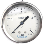 Bourdon Analogue Pressure Gauge 4bar Back Entry, MIT3-F22.B19, 0bar min.