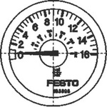 Festo Analogue Pressure Gauge 6bar Back Entry, MA-40-6-G1/4-EN, 0bar min., 183899