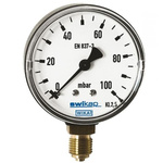 WIKA G 1/4 Analogue Pressure Gauge 10mbar Bottom Entry, 48780684, -50mbar min.