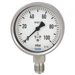 WIKA G 1/2 Analogue Pressure Gauge 150mbar Bottom Entry, 8630407, -250mbar min.