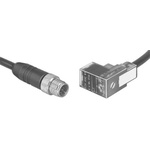 Festo Plug Connector, 5-LED, KMEB-2-24-M12-0 Series