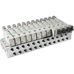 SMC SS5Y7 series 3 station G 1/4 Manifold for use with 5 Port Solenoid Valve