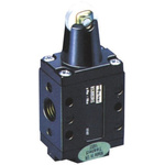 Parker Roller 3/2 Pneumatic Manual Control Valve B53 Series, G 1/4, 1/4in