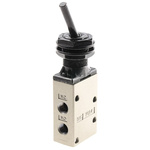 SMC Toggle Lever 3/2 Pneumatic Manual Control Valve VM400 Series, Rc 1/8, 1/8in