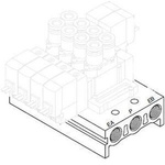 SMC SY5000 series 5 station One-Touch Fitting 6 mm Manifold for use with 5 Port Solenoid Valve