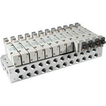 SMC SS5Y7 series 7 station G 1/4 Manifold for use with 5 Port Solenoid Valve