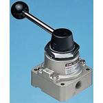 SMC Handle 4/3 Pneumatic Manual Control Valve VH Series, G 1/4, 1/4in