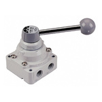 SMC Lever 4/3 Pneumatic Manual Control Valve VH400 Series, NPT 1/2, 1/2in