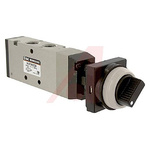 SMC Twist Selector 4/2 Pneumatic Manual Control Valve VZM400 Series, NPT 1/8, 1/8