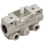 SMC Roller Lever Pneumatic Manual Control Valve VM100 Series, G 1/8, 1/8