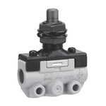 SMC Straight Plunger Pneumatic Manual Control Valve VM100 Series, R 1/8, 1/8