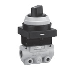 SMC Twist Selector (2 Position) Pneumatic Manual Control Valve VM100 Series, R 1/8, 1/8