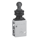 SMC Roller Plunger Pneumatic Manual Control Valve VM200 Series, R 1/4, 1/4