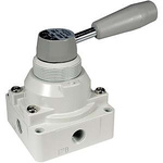 SMC Handle 4/2 Pneumatic Manual Control Valve VH Series, Rc 1/4, 1/4in
