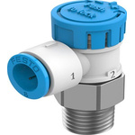 Festo Rotary Knob Exhaust Air One-way Flow Control Pneumatic Manual Control Valve VFOE Series, R 1/4, 1/4in, VFOE-LE-T